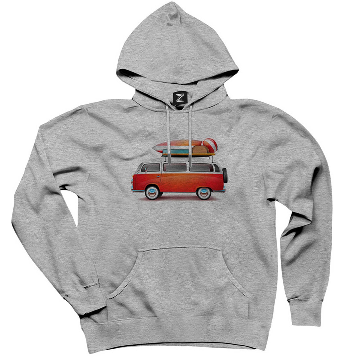 Volkswagen Karavan Holiday Gri Kapşonlu Sweatshirt Hoodie