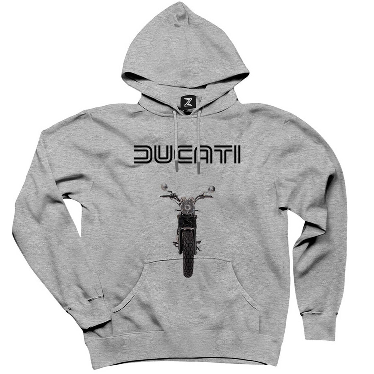 Ducati Scrambler EICMA Gri Kapşonlu Sweatshirt Hoodie