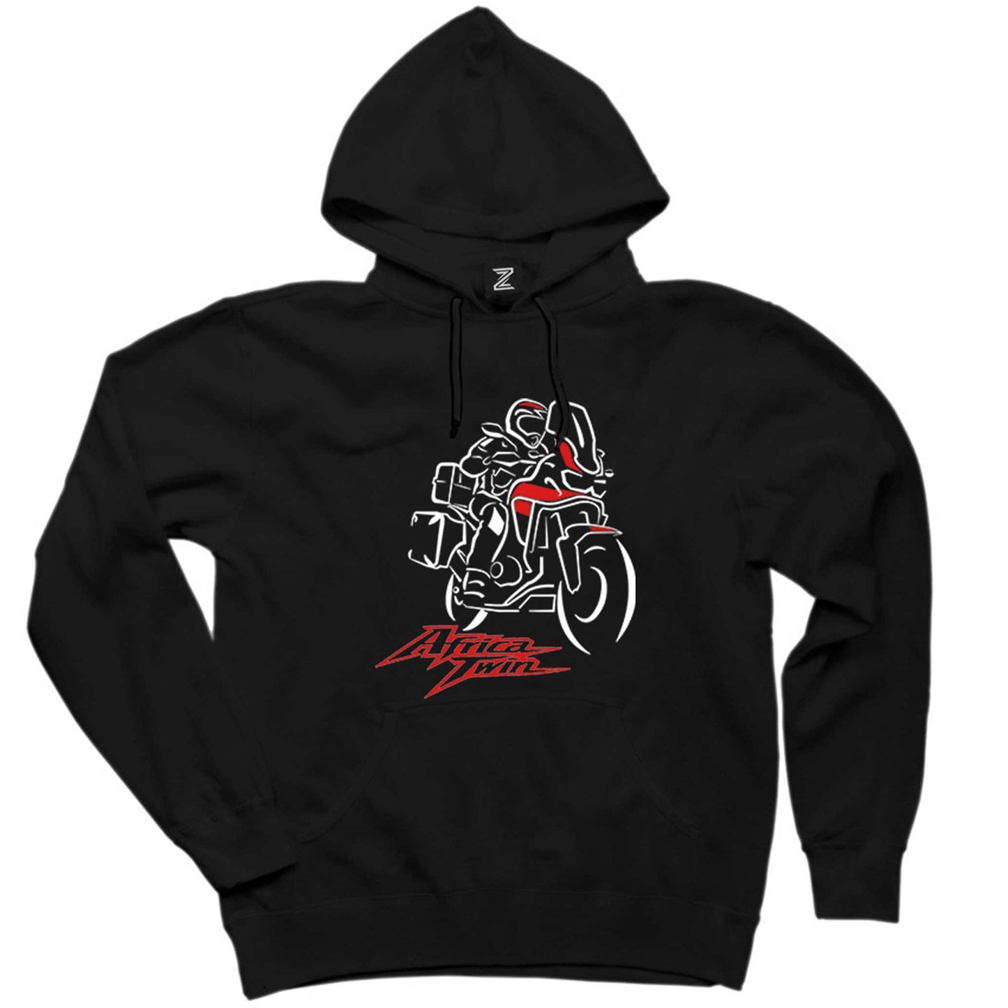 Honda Africa Twin CRF1000 Red Siyah Kapşonlu Sweatshirt Hoodie