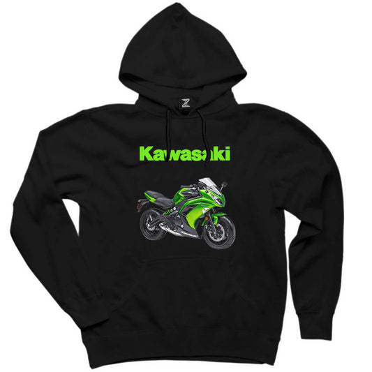 Kawasaki Ninja 650R Siyah Kapşonlu Sweatshirt Hoodie