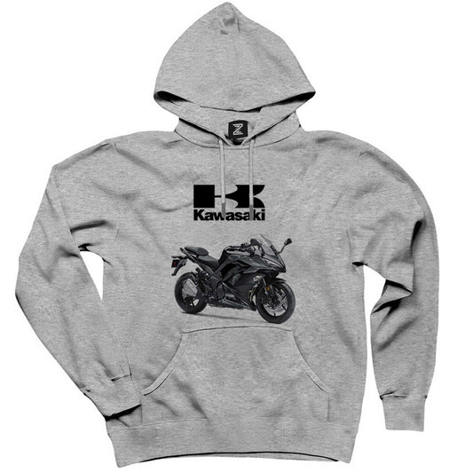 Kawasaki Ninja 1000 Gri Kapşonlu Sweatshirt Hoodie