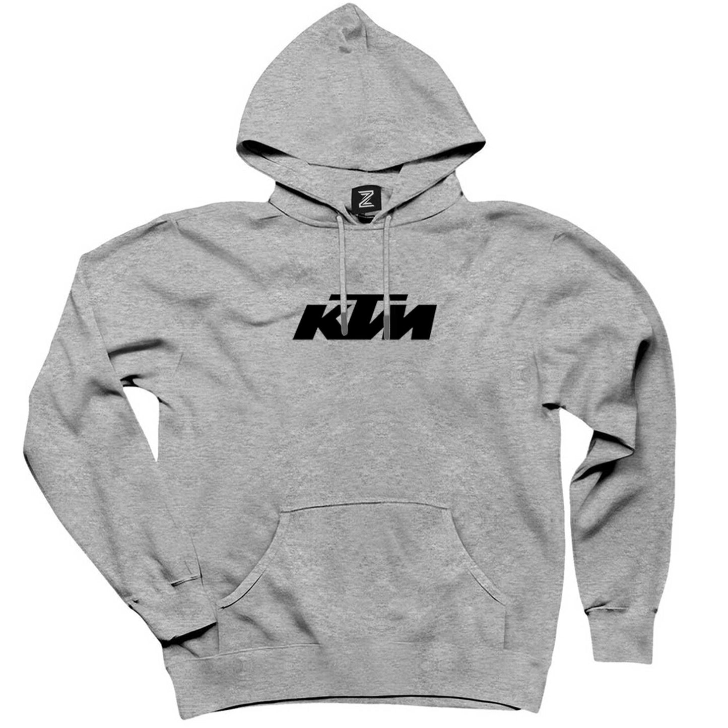 KTM Motorcycle Black Logo Gri Kapşonlu Sweatshirt Hoodie