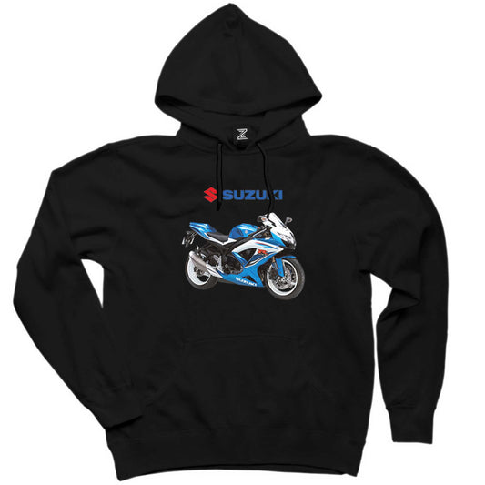 Suzuki GSX R600 Siyah Kapşonlu Sweatshirt Hoodie