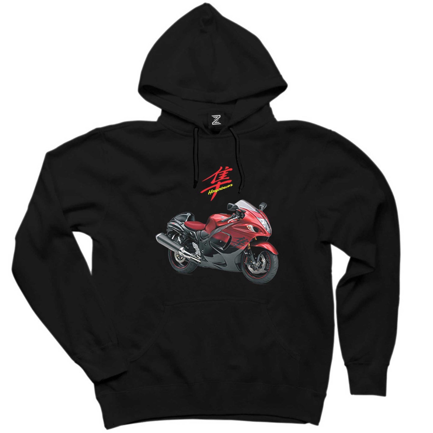 Suzuki Hayabusa GSX-R 1300 Siyah Kapşonlu Sweatshirt Hoodie