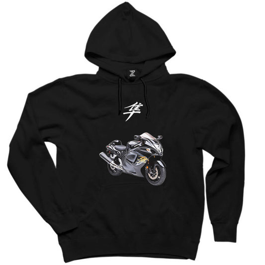 Suzuki Hayabusa Stompgrip Siyah Kapşonlu Sweatshirt Hoodie