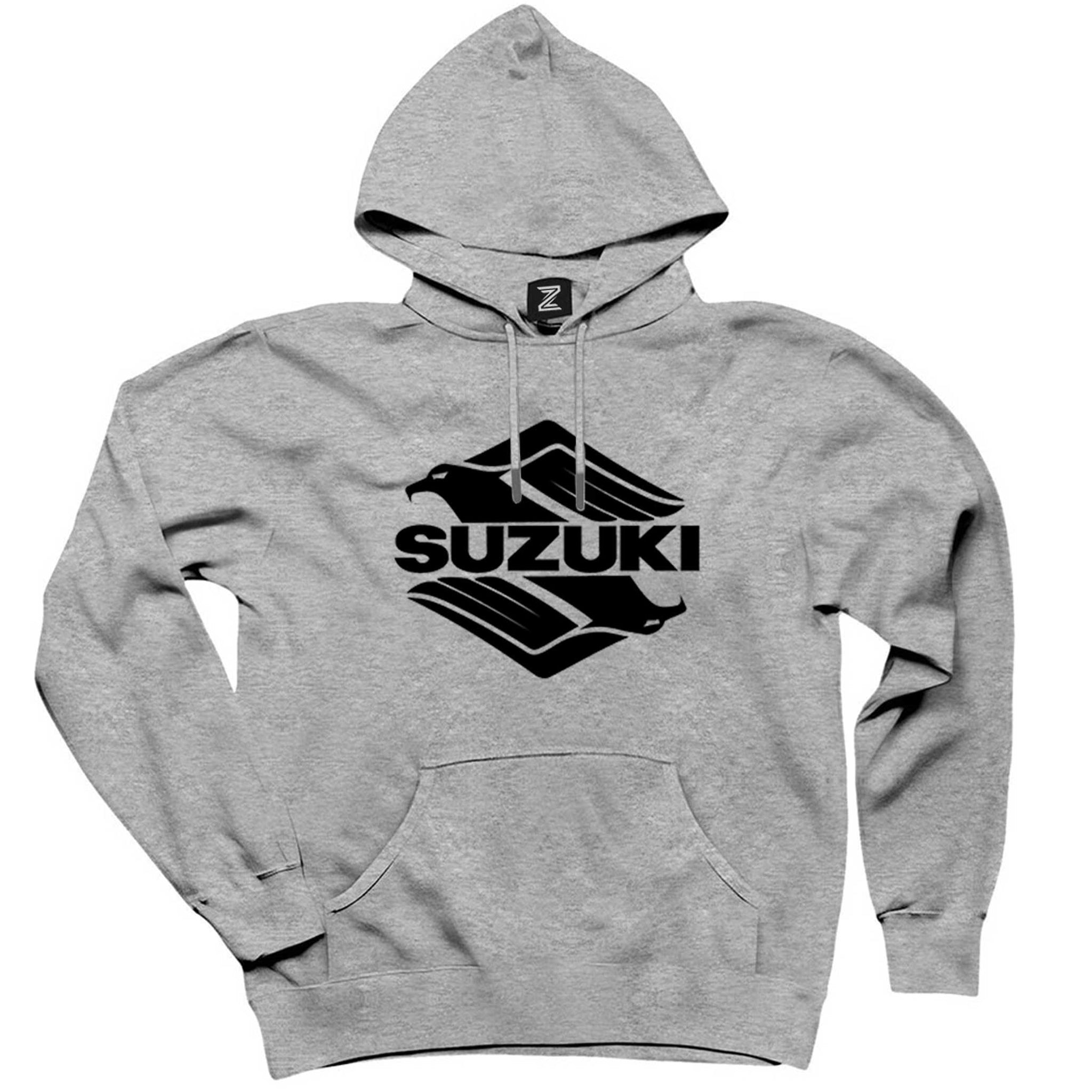 Suzuki Intruder Gri Kapşonlu Sweatshirt Hoodie