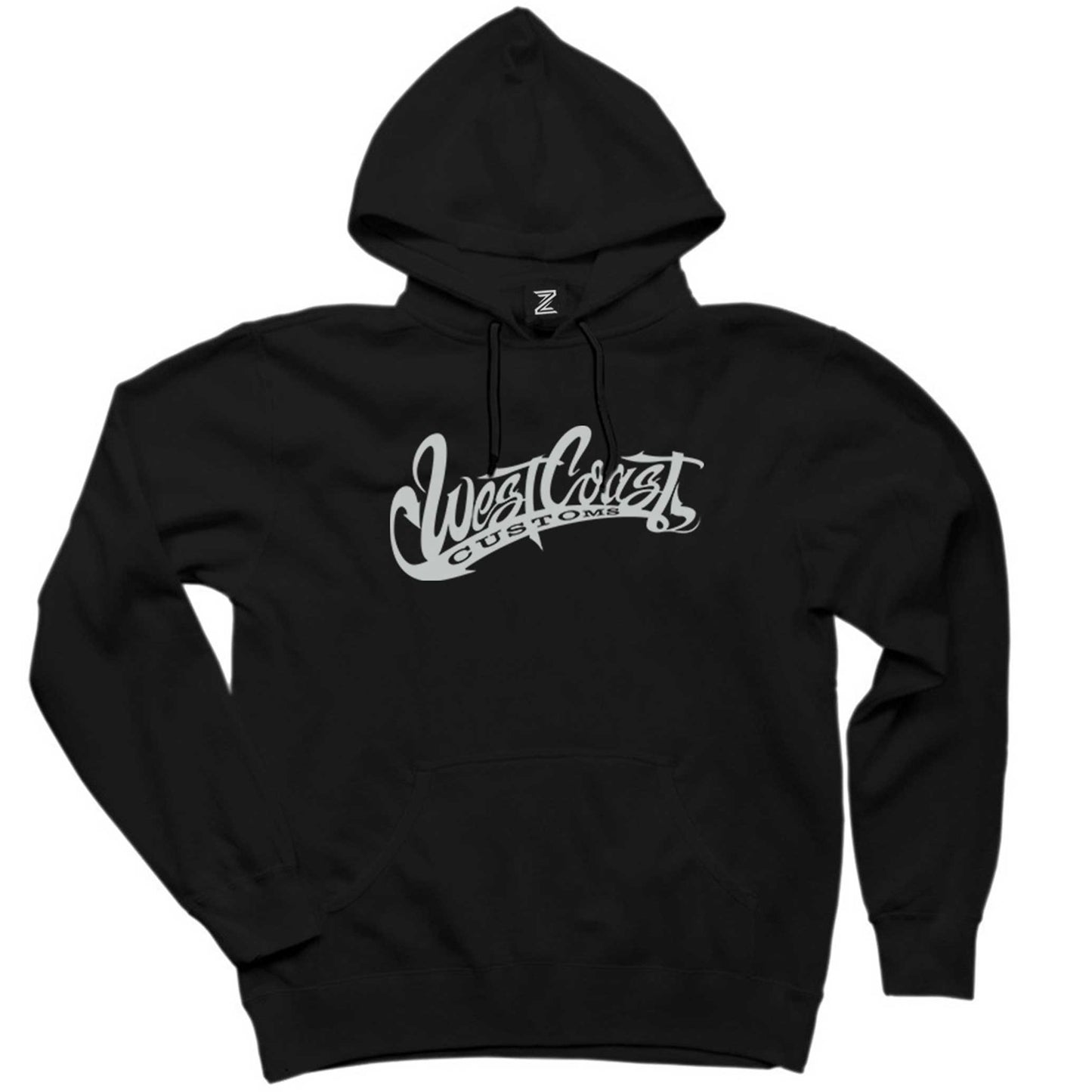 West Coast Customs Text Siyah Kapşonlu Sweatshirt Hoodie