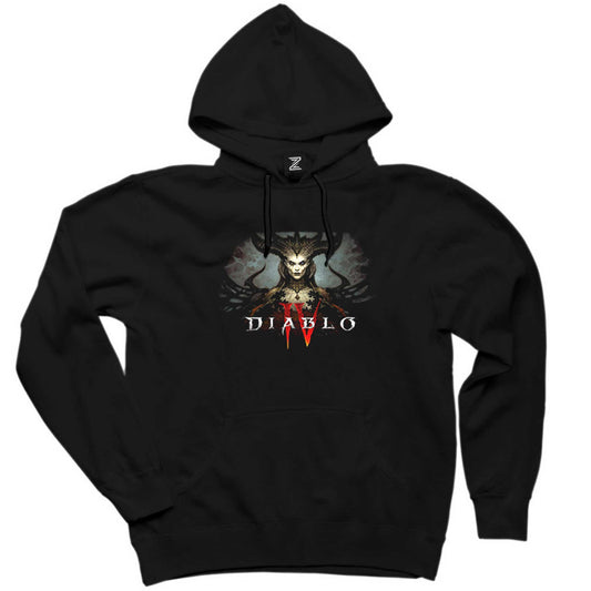 Diablo IV Lilith Siyah Kapşonlu Sweatshirt Hoodie