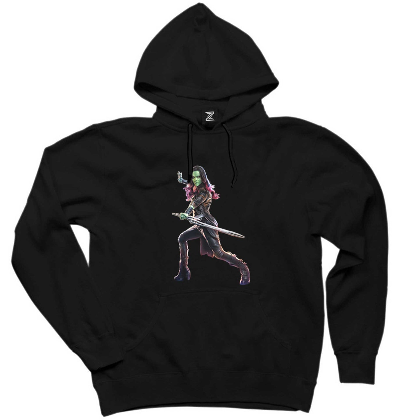 Galaksinin Koruyucuları Gamora Siyah Kapşonlu Sweatshirt Hoodie