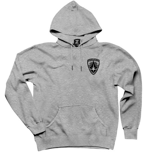 Galaksinin Koruyucuları Rozet Gri Kapşonlu Sweatshirt Hoodie