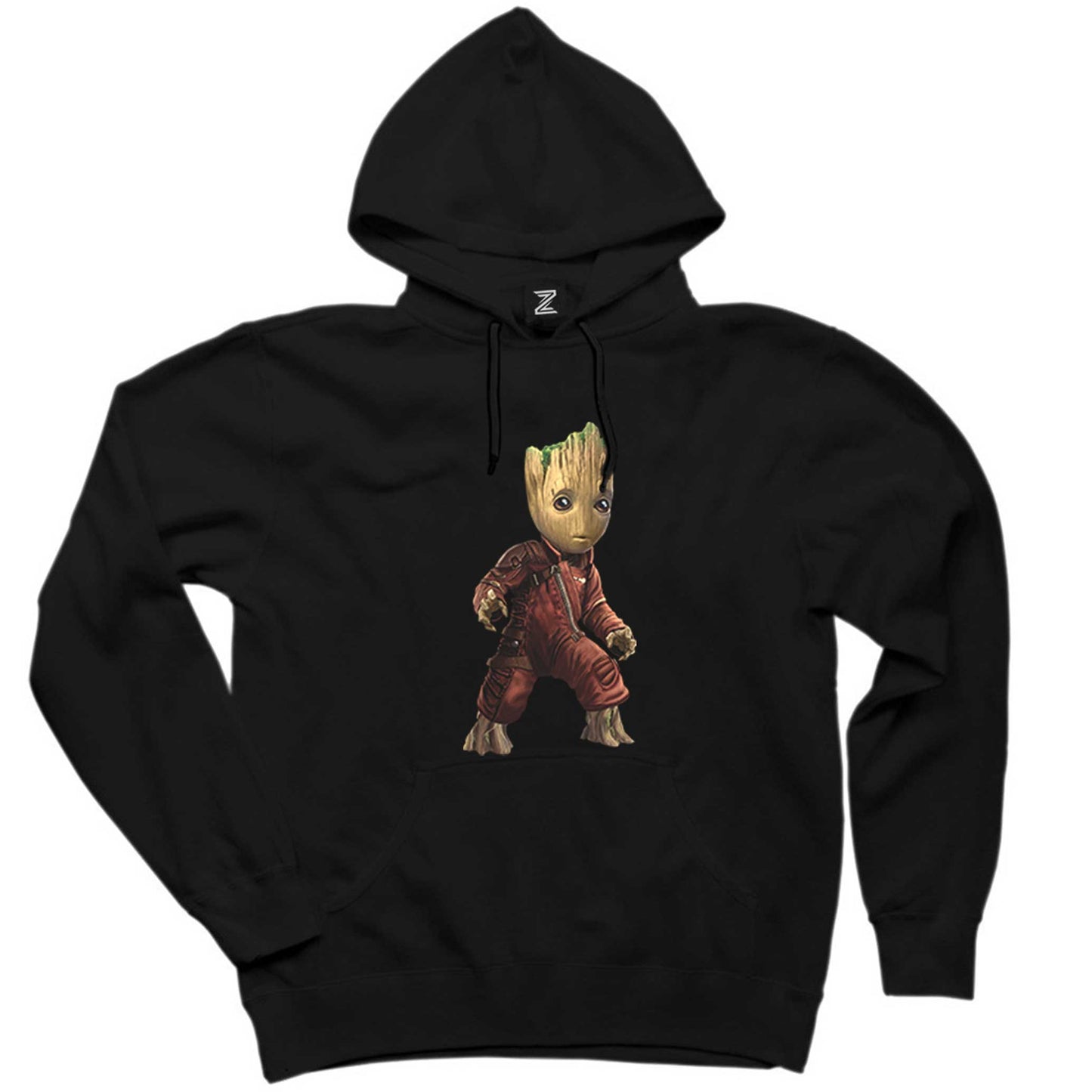 Groot Baby Warrior Siyah Kapşonlu Sweatshirt Hoodie