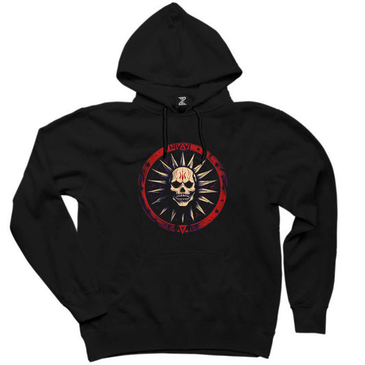 Astek Medallion Siyah Kapşonlu Sweatshirt Hoodie
