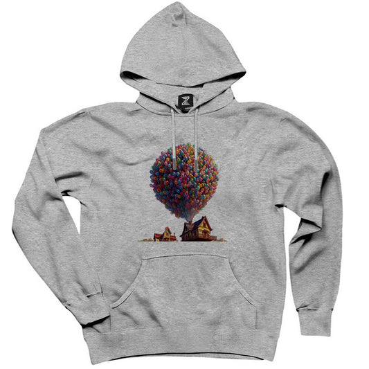 Balloon House Gri Kapşonlu Sweatshirt Hoodie