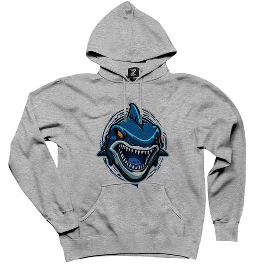 Blue Shark Gri Kapşonlu Sweatshirt Hoodie