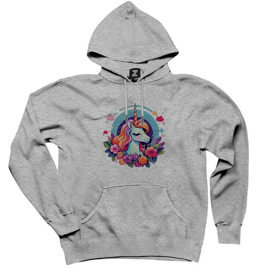 Charming Unicorn Gri Kapşonlu Sweatshirt Hoodie