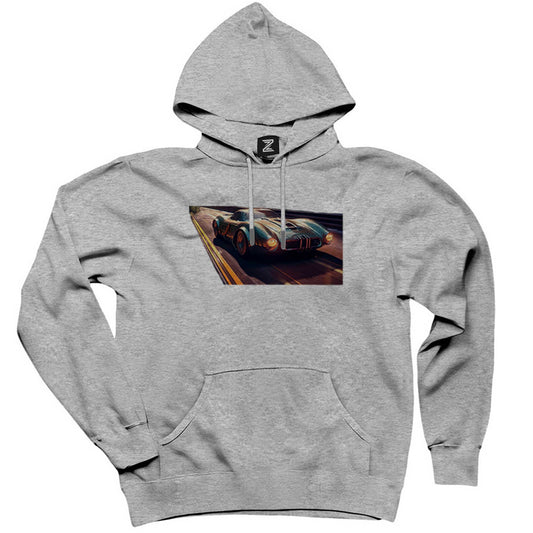 Driving A Car Gri Kapşonlu Sweatshirt Hoodie