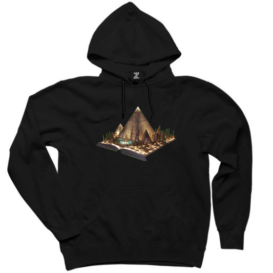 Egypt view book Siyah Kapşonlu Sweatshirt Hoodie