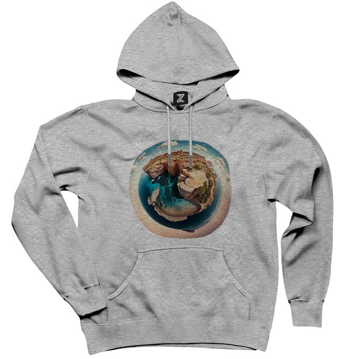 Planet Gri Kapşonlu Sweatshirt Hoodie