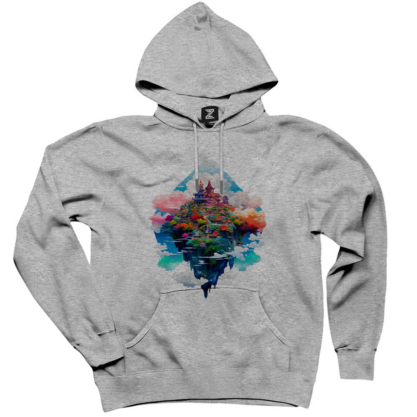 The island On The Cloud Gri Kapşonlu Sweatshirt Hoodie