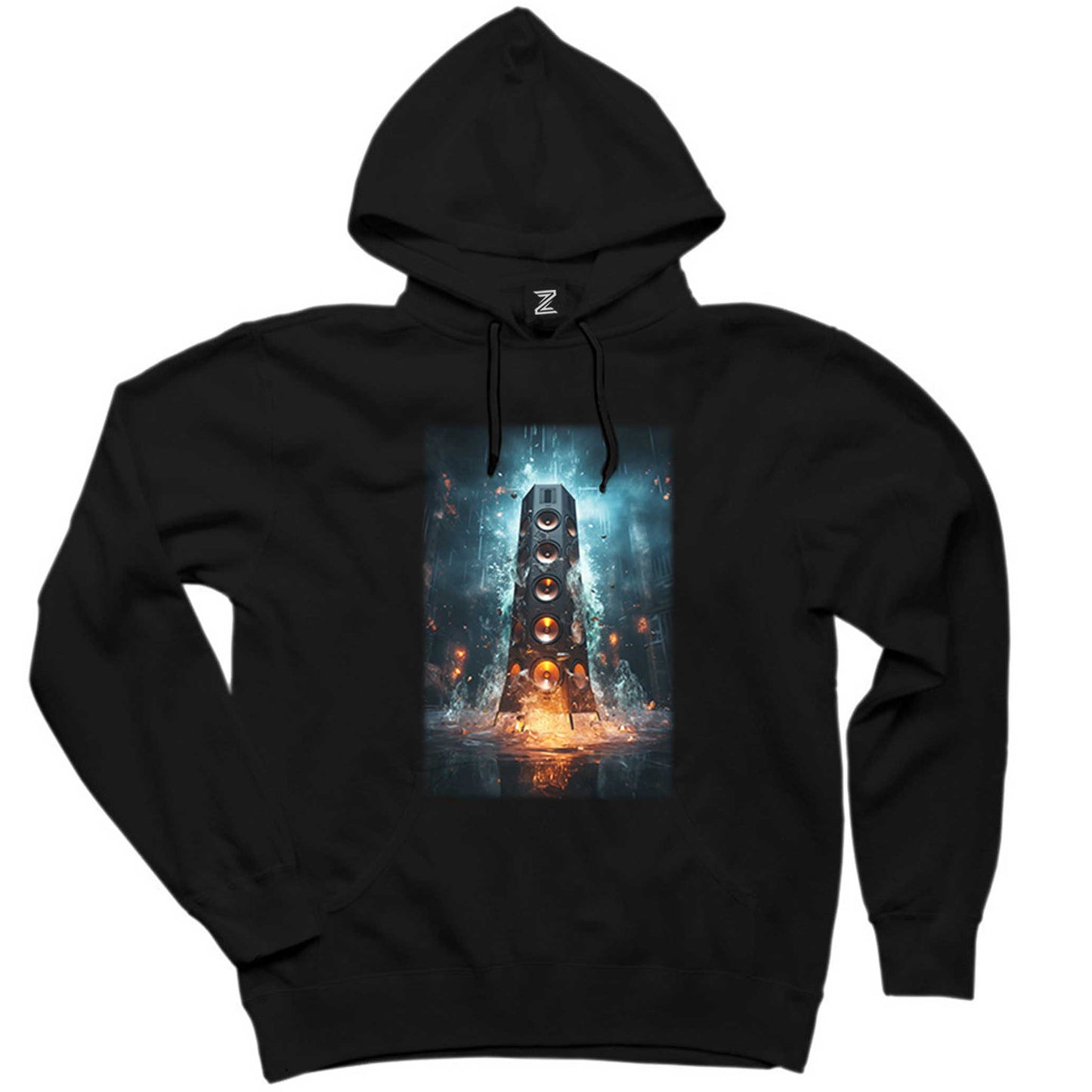 Underground Sewer Party Siyah Kapşonlu Sweatshirt Hoodie