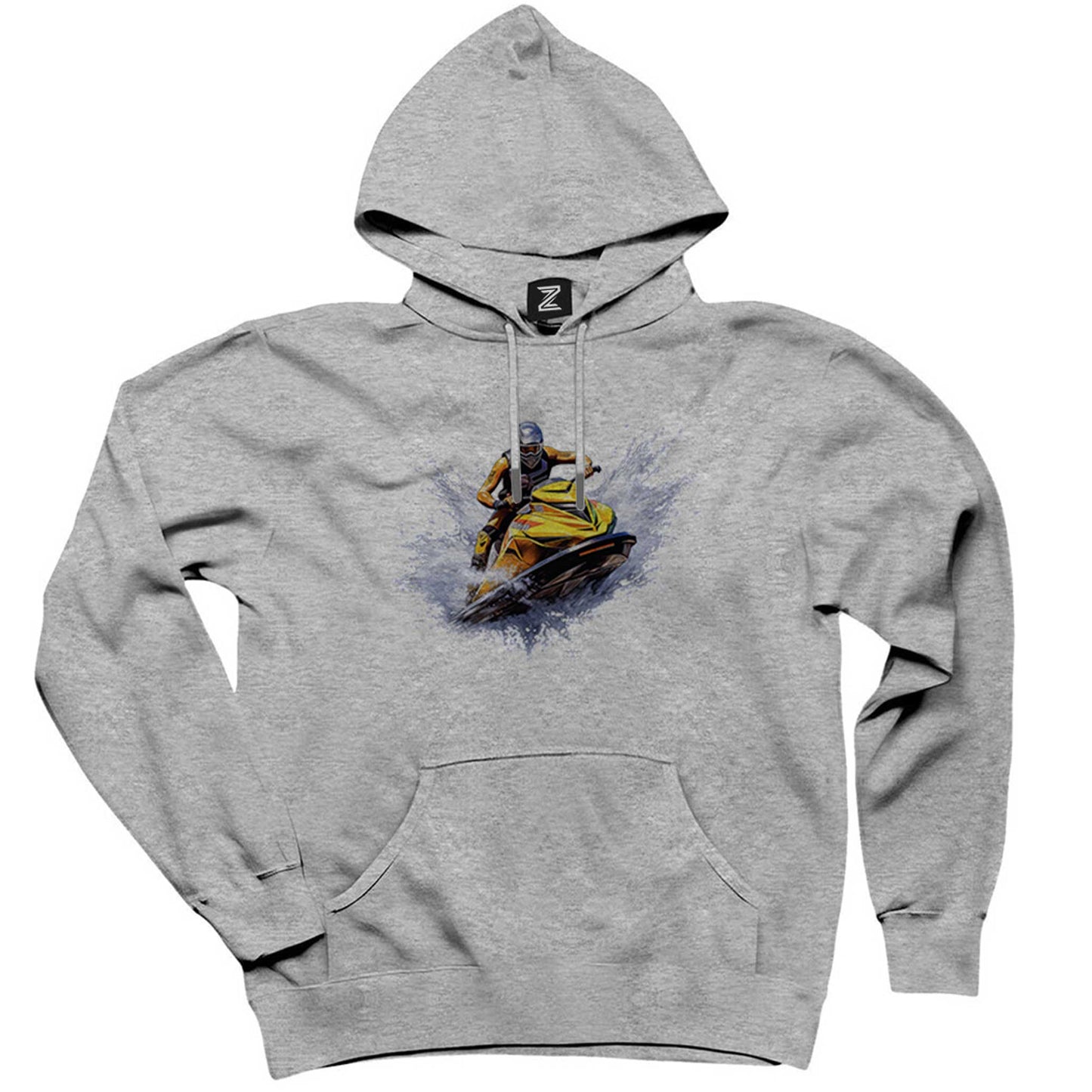 Jetski Snowboard Gri Kapşonlu Sweatshirt Hoodie