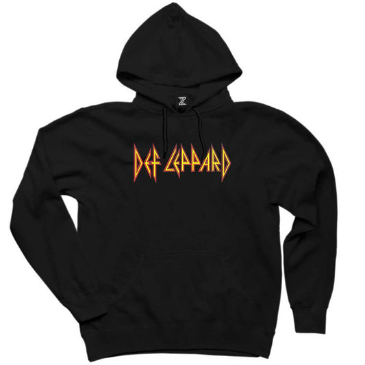 Def Leppard Logo Siyah Kapşonlu Sweatshirt Hoodie