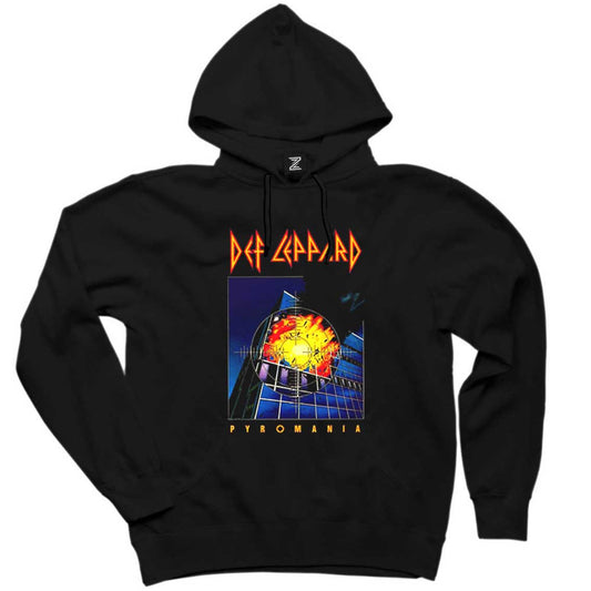 Def Leppard Pyromania Siyah Kapşonlu Sweatshirt Hoodie
