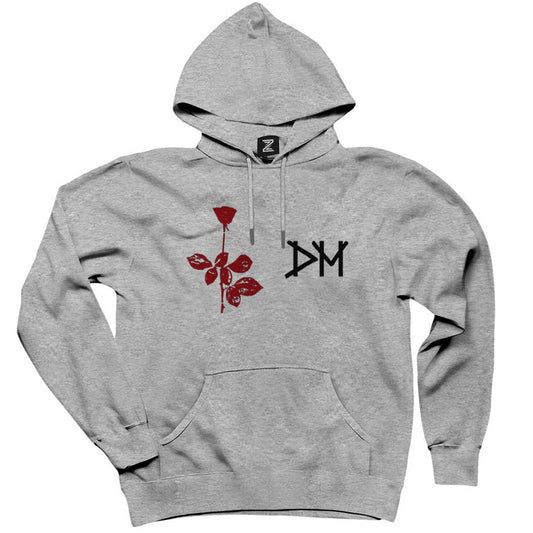 Depeche Mode Rose Gri Kapşonlu Sweatshirt Hoodie