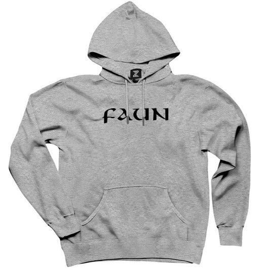 Faun Logo Gri Kapşonlu Sweatshirt Hoodie