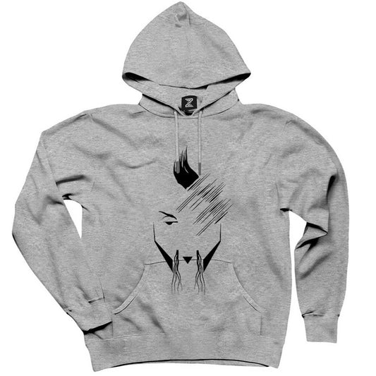 Hayko Cepkin Portre Gri Kapşonlu Sweatshirt Hoodie
