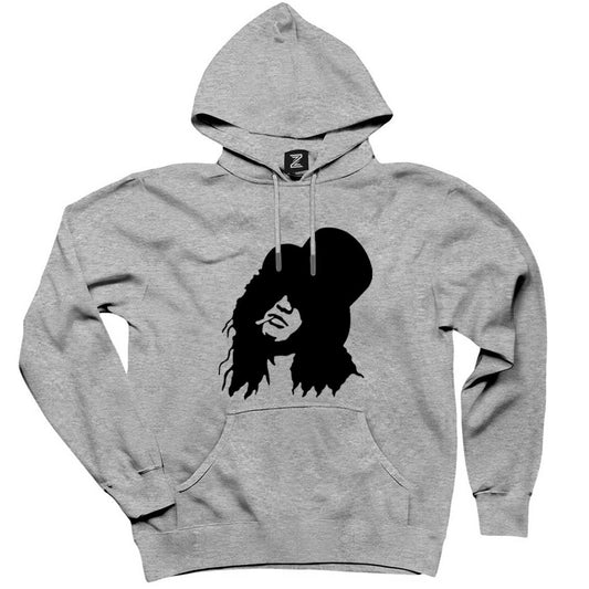 Slash Portre Gri Kapşonlu Sweatshirt Hoodie