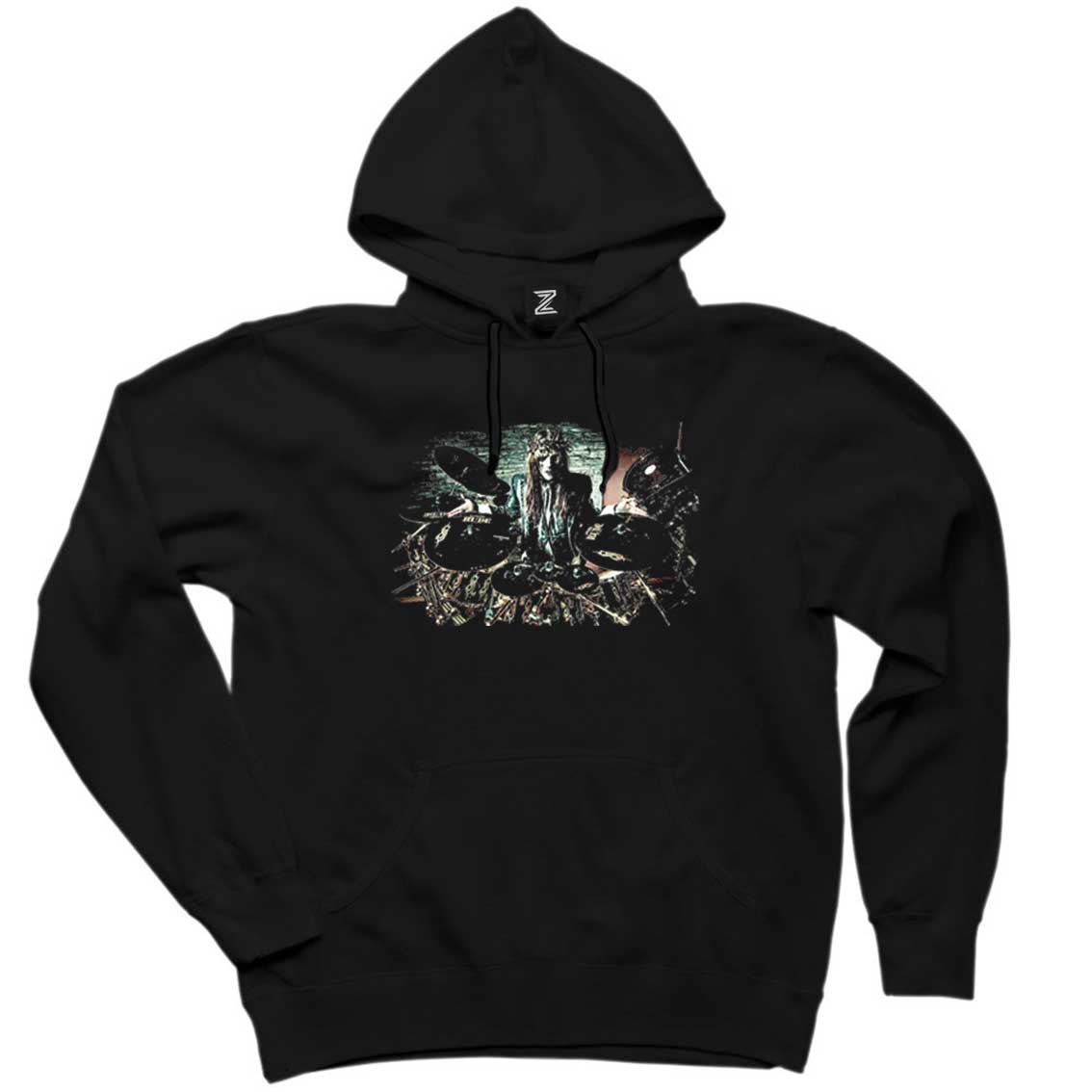 Slipknot Joey Jordison Bateri Siyah Kapşonlu Sweatshirt Hoodie