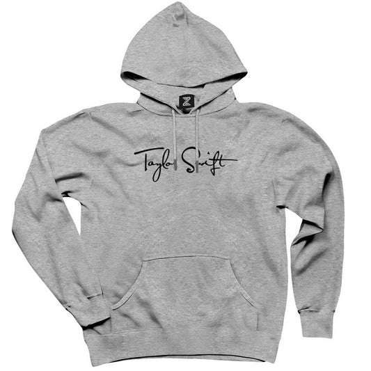 Taylor Swift İmza Gri Kapşonlu Sweatshirt Hoodie