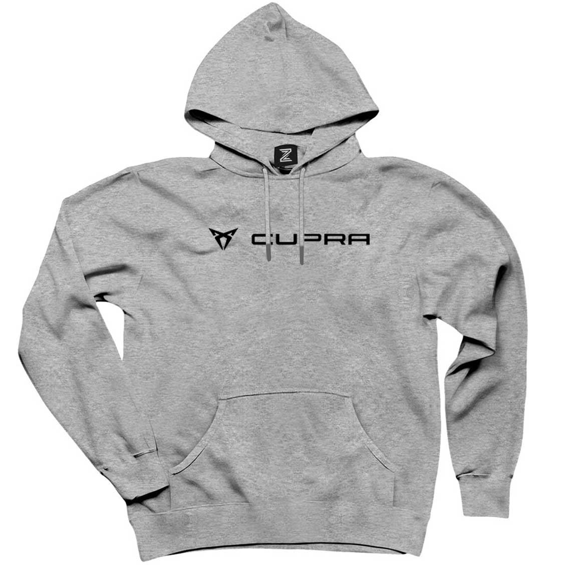 Cupra Text Gri Kapşonlu Sweatshirt Hoodie