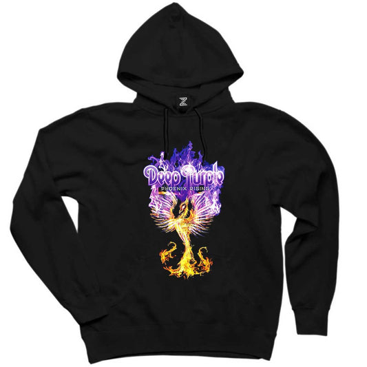 Deep purple Phoenix Rising Siyah Kapşonlu Sweatshirt Hoodie