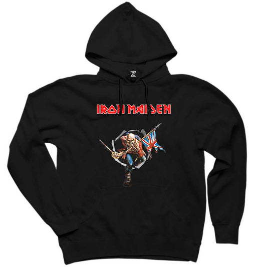 Iron Maiden Trooper Siyah Kapşonlu Sweatshirt Hoodie