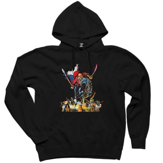 Iron Maiden Warriors Siyah Kapşonlu Sweatshirt Hoodie