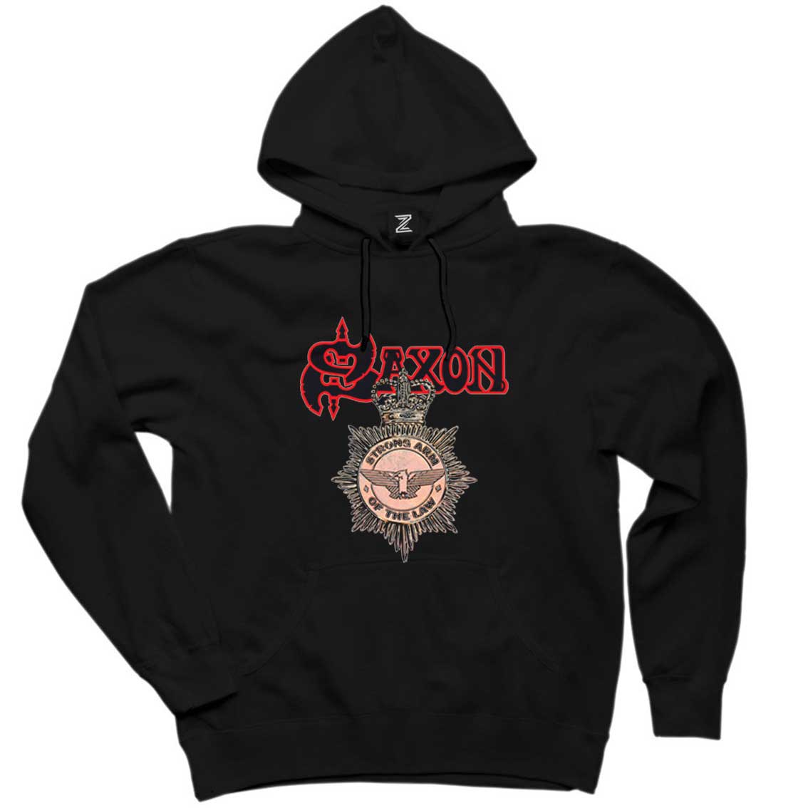 Saxon Strong Arm of the Law Siyah Kapşonlu Sweatshirt Hoodie