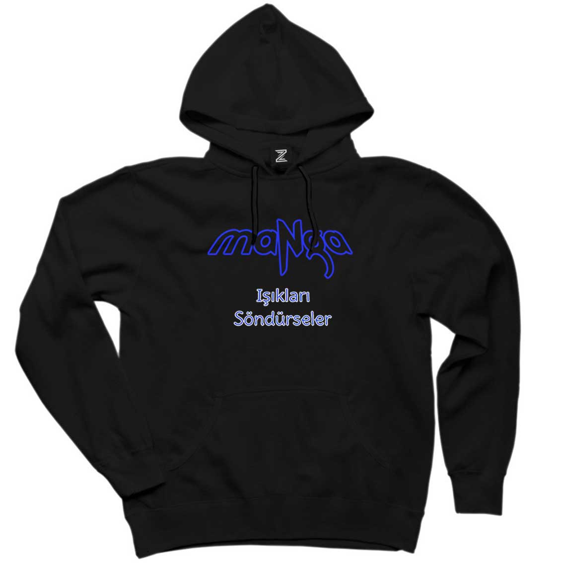 MaNga Işıkları Söndürseler Siyah Kapşonlu Sweatshirt Hoodie