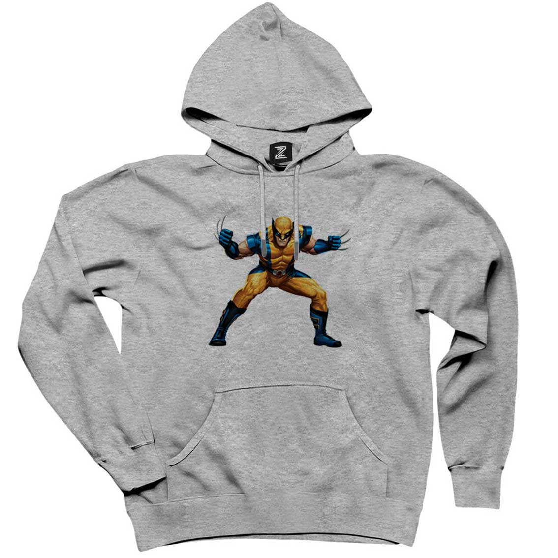 Wolverine Portre Gri Kapşonlu Sweatshirt Hoodie