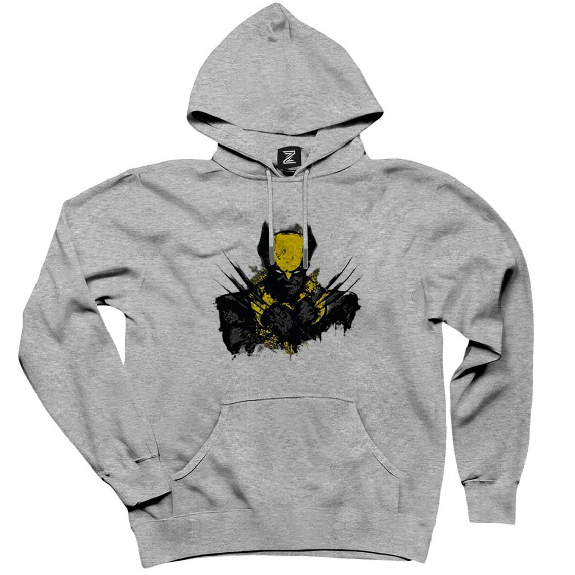 Wolverine Splash Gri Kapşonlu Sweatshirt Hoodie