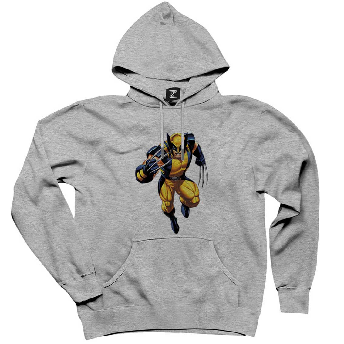 Wolverine Warrior Gri Kapşonlu Sweatshirt Hoodie