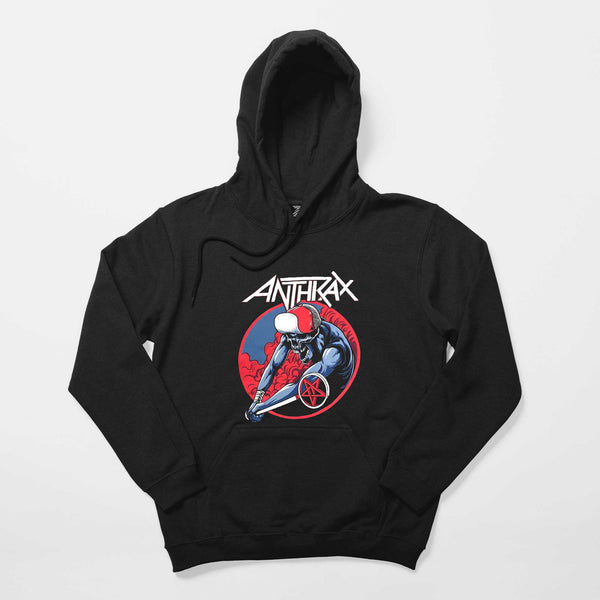 Anthrax Pentegram Siyah Kapşonlu Sweatshirt Hoodie