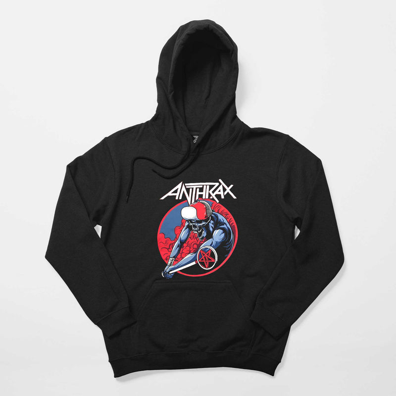 Anthrax Pentegram Siyah Kapşonlu Sweatshirt Hoodie