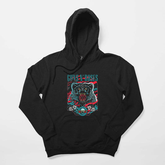Guns N Roses Bear Siyah Kapşonlu Sweatshirt Hoodie Hoodie