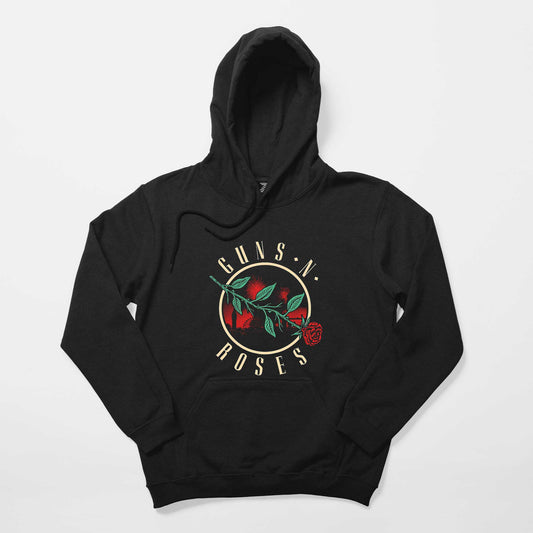 Guns N Roses Flower Siyah Kapşonlu Sweatshirt Hoodie Hoodie