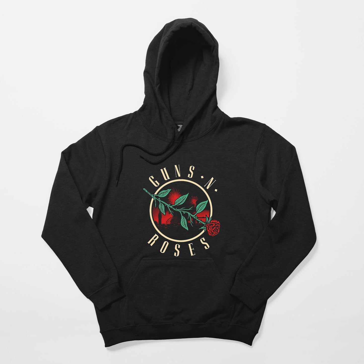 Guns N Roses Flower Siyah Kapşonlu Sweatshirt Hoodie Hoodie