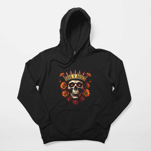 Guns N Roses Skull Bullet Siyah Kapşonlu Sweatshirt Hoodie Hoodie