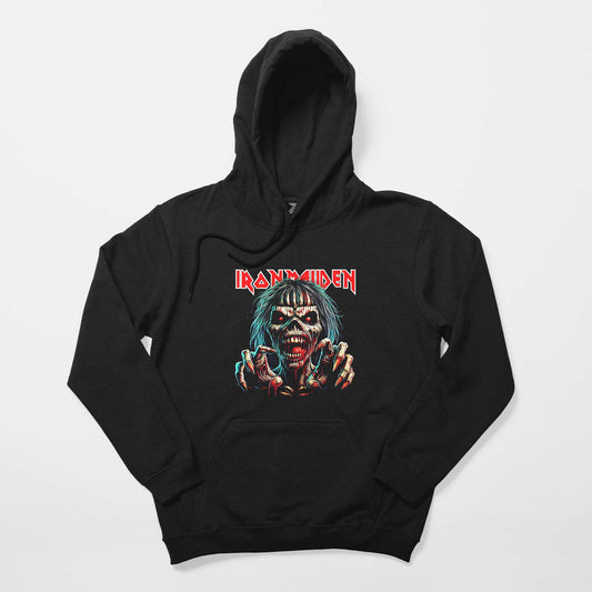 Iron Maiden Zombie Siyah Kapşonlu Sweatshirt Hoodie Hoodie
