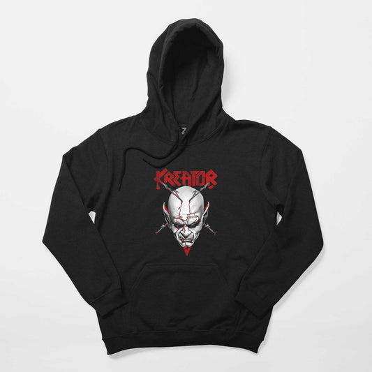 Kreator Siluet Logo Siyah Kapşonlu Sweatshirt Hoodie Hoodie